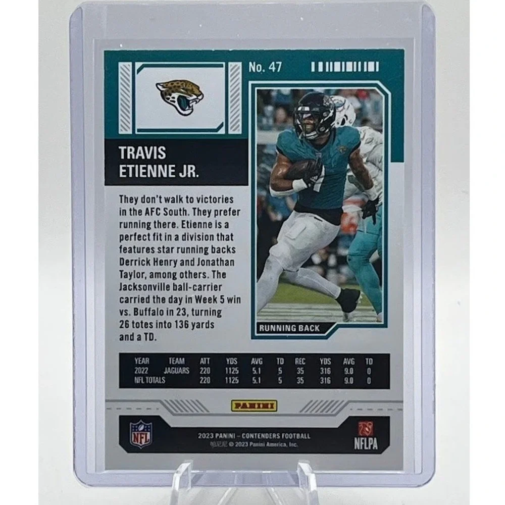 Travis Etienne Jr. Game Ticket /175 2023 Panini Contenders 157 NFL Jaguars